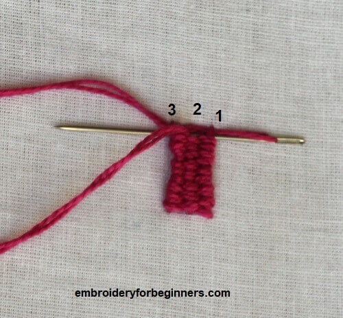 completing the trellis stitch