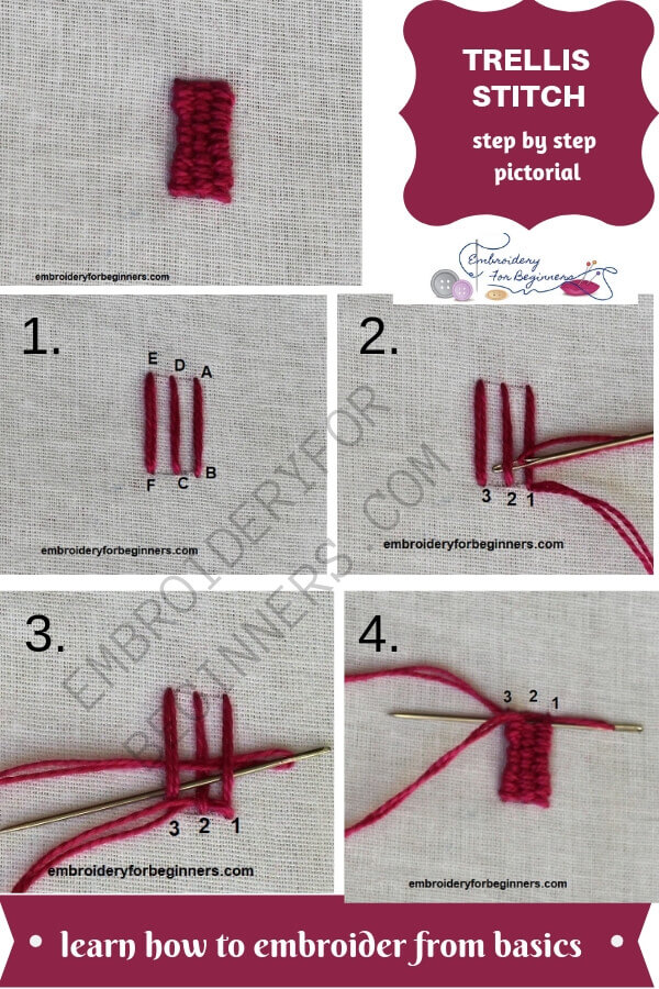how to make a woven trellis stitch