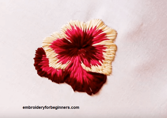 long and short stitch flower