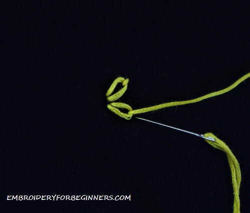 second petal completed for lazy daisy