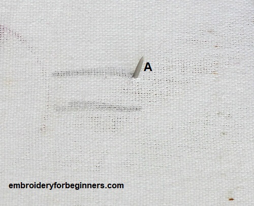 starting satin stitch