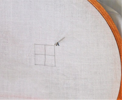 starting the algerian eye stitch