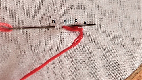 working on stem stitch