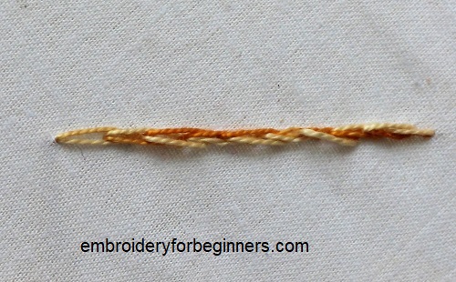 completed split stitch