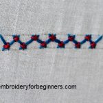 completed tacked herringbone stitch