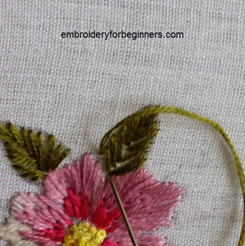 completing the fishbone stitch