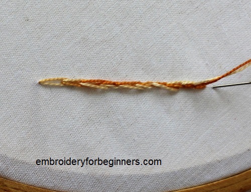 continuing on the split stitch