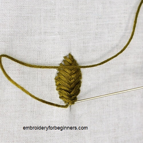 ending the fishbone stitch