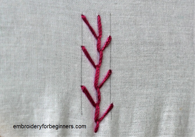 feather stitch completed