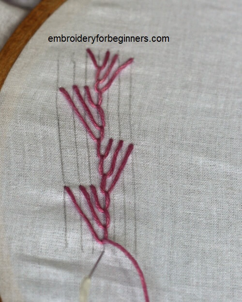 finishing maidenhair stitch