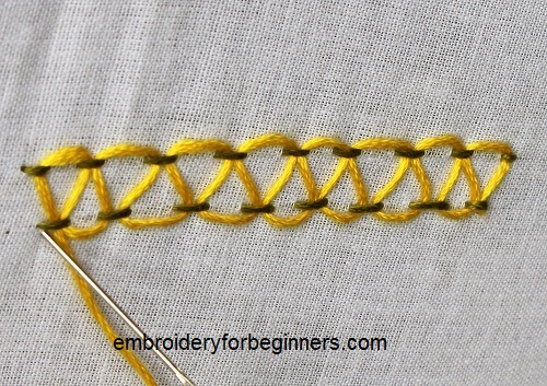 finishing stepped running stitch