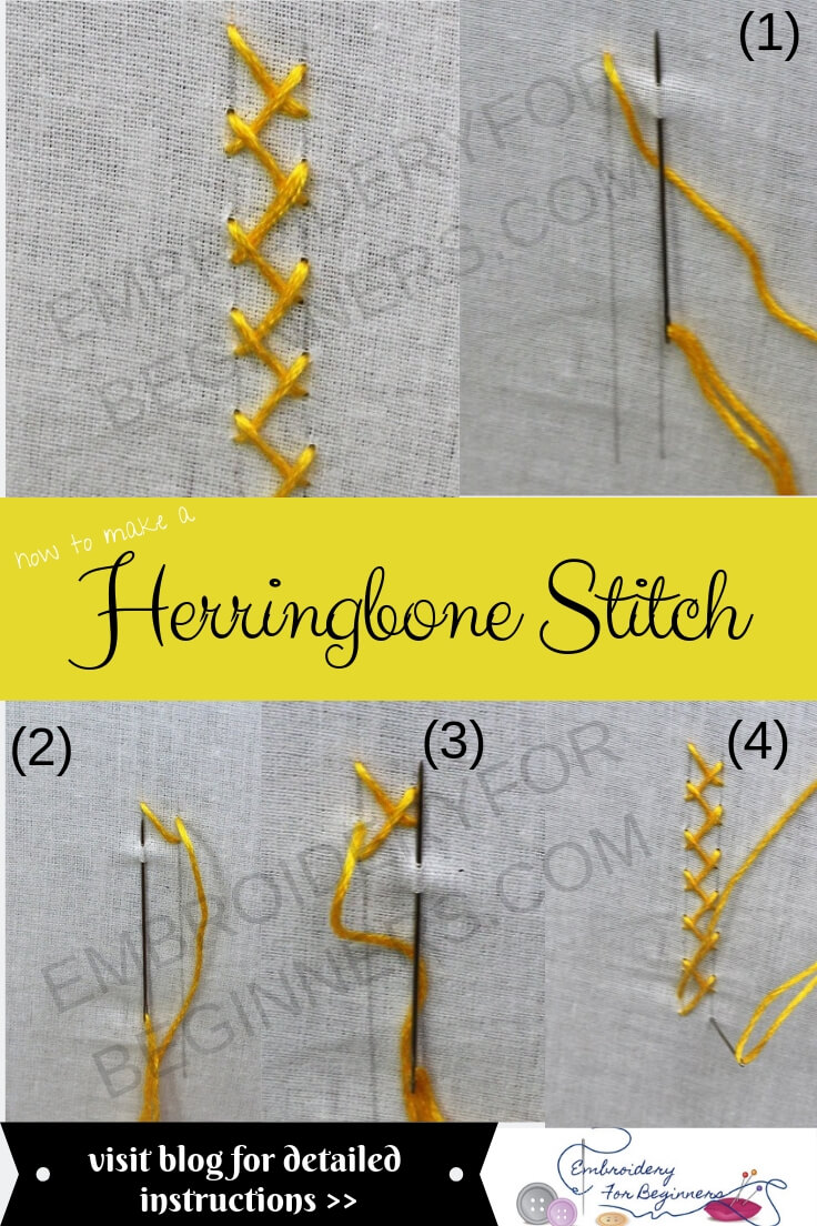 herrringbone stitch with step by step pictures