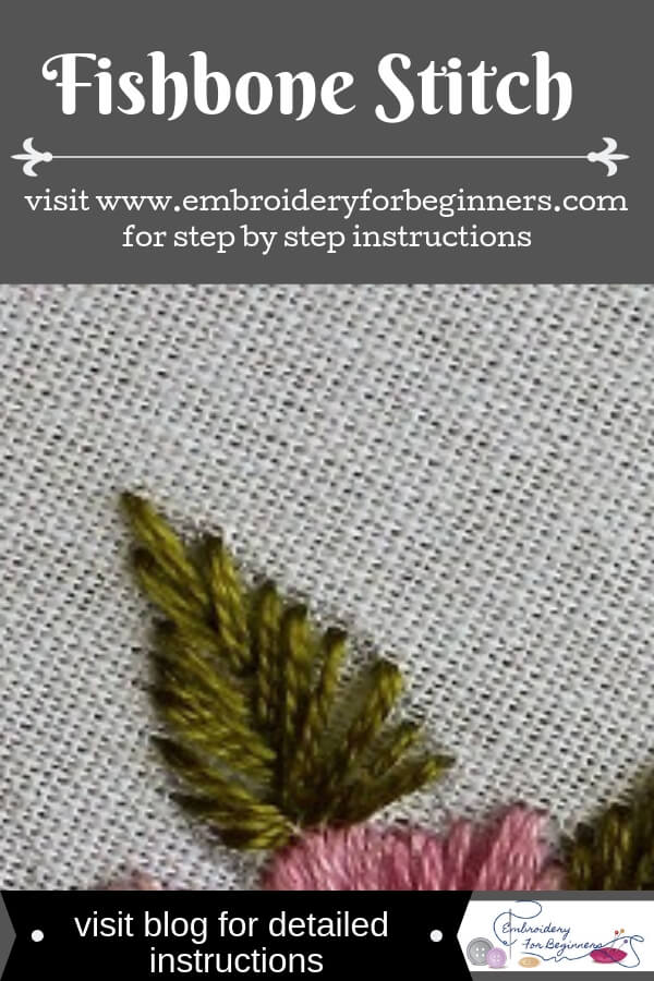 learn how to work a fishbone stitch with step by step pictures on the blog