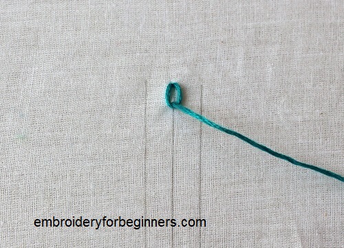 making the first chain stitch
