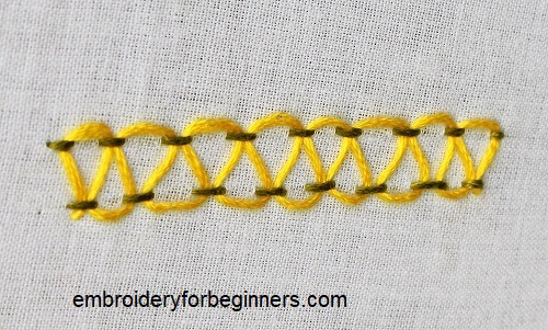 stepped parallel running stitch