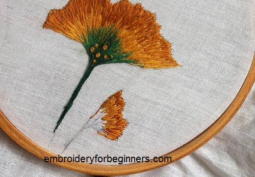 filling the embroidery design