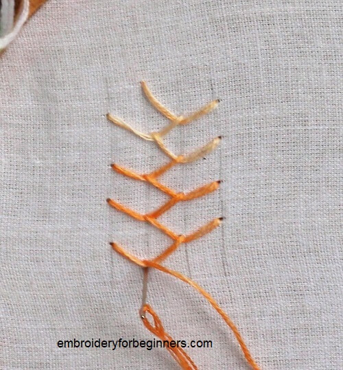 finishing cretan stitch