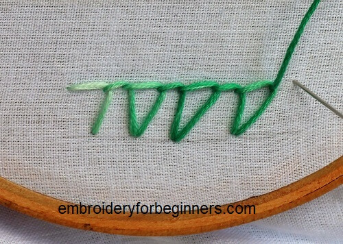 finishing the closed blanket stitch