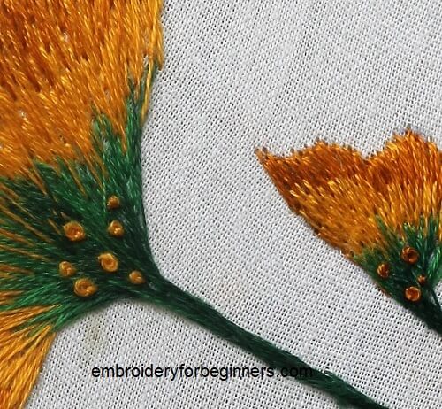 french knots to end this pattern