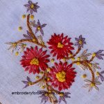 knotted lazy daisy stitch flower