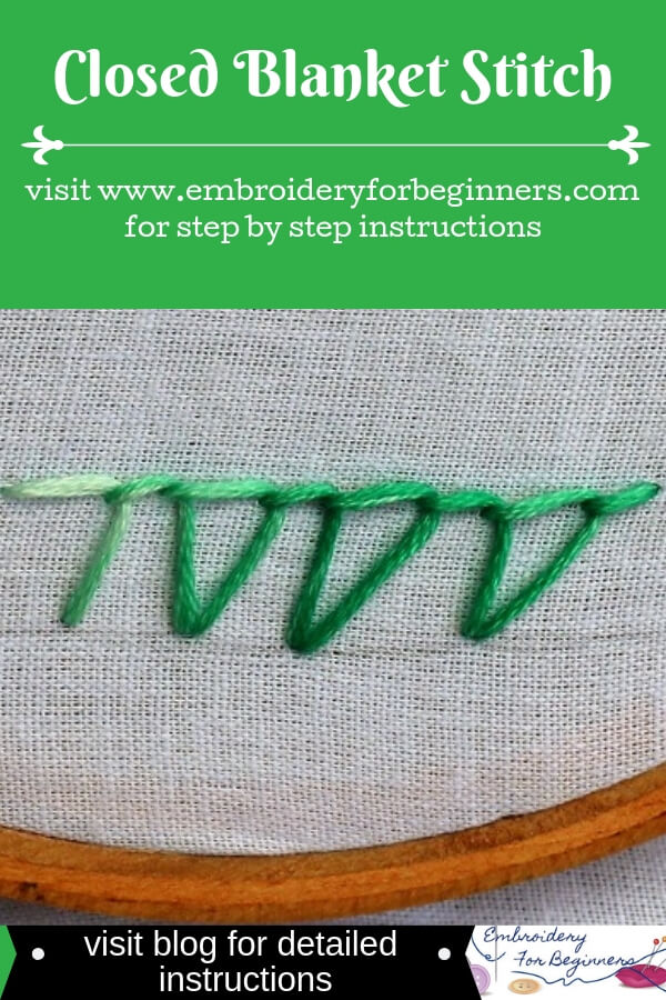 visit blog for detailed instructions for closed blanket stitch
