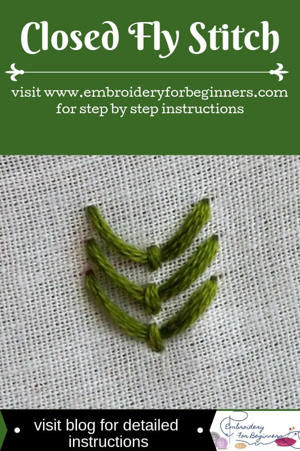 visit blog for detailed instructions for working the closed fly stitch