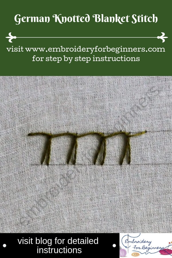 visit blog for detailed instructions german knotted blanket stitch
