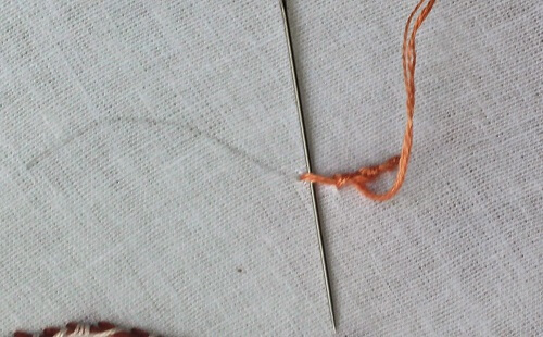 working on Portuguese Stem stitch