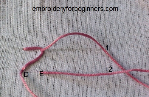 working on closed feather stitch