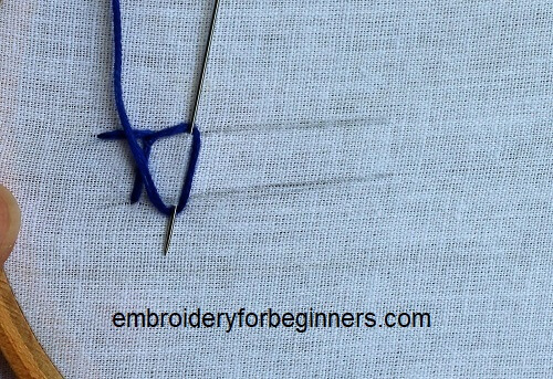 working on the buttonhole stitch