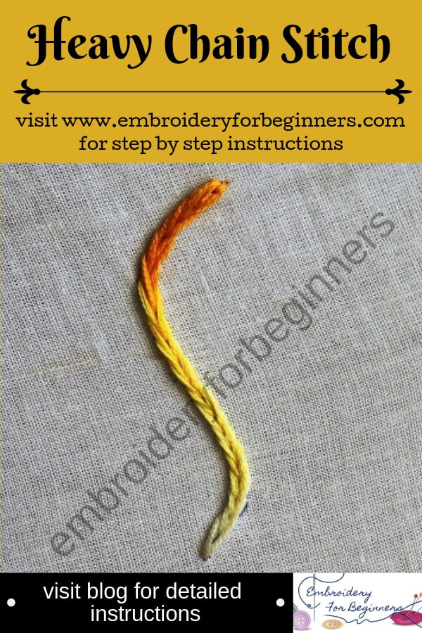 visit blog for detailed instructions for working the heavy chain stitch