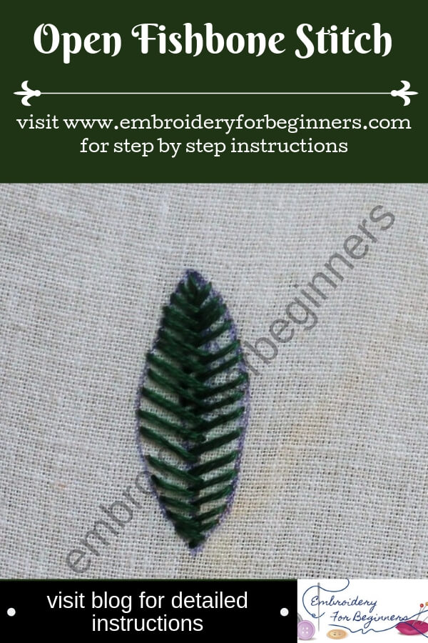 visit blog for detailed instructions on how work open fishbone stitch