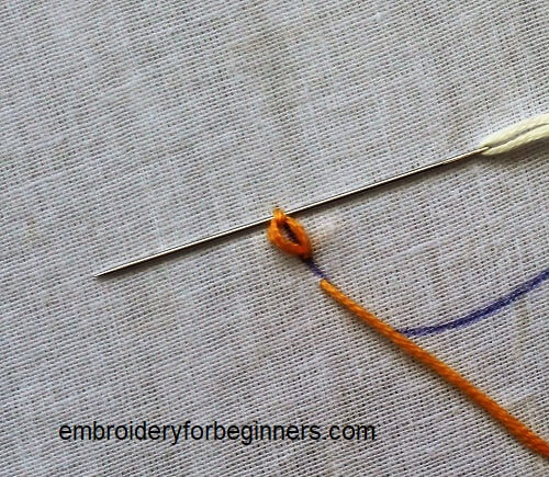 working on the chain stitch