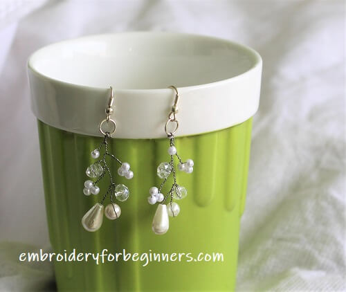 diy pearl bridal earrings