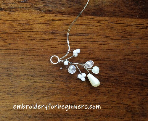 finishing the bridal earrings