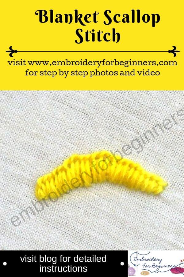 visit blog for detailed instructions on working the blanket scallop stitch